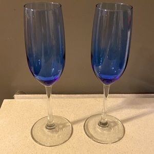 Set of Blue Wine Glasses